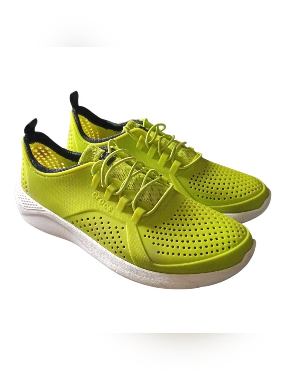 CROCS LiteRide Pacer Lime Green Slip On Water Sneakers Shoes Youth 6 Or 8 Womens
